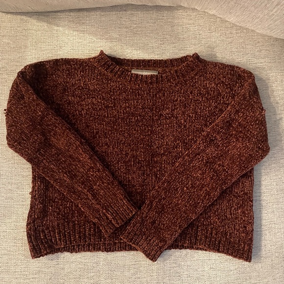 Rust chenille cropped sweater - Picture 1 of 2